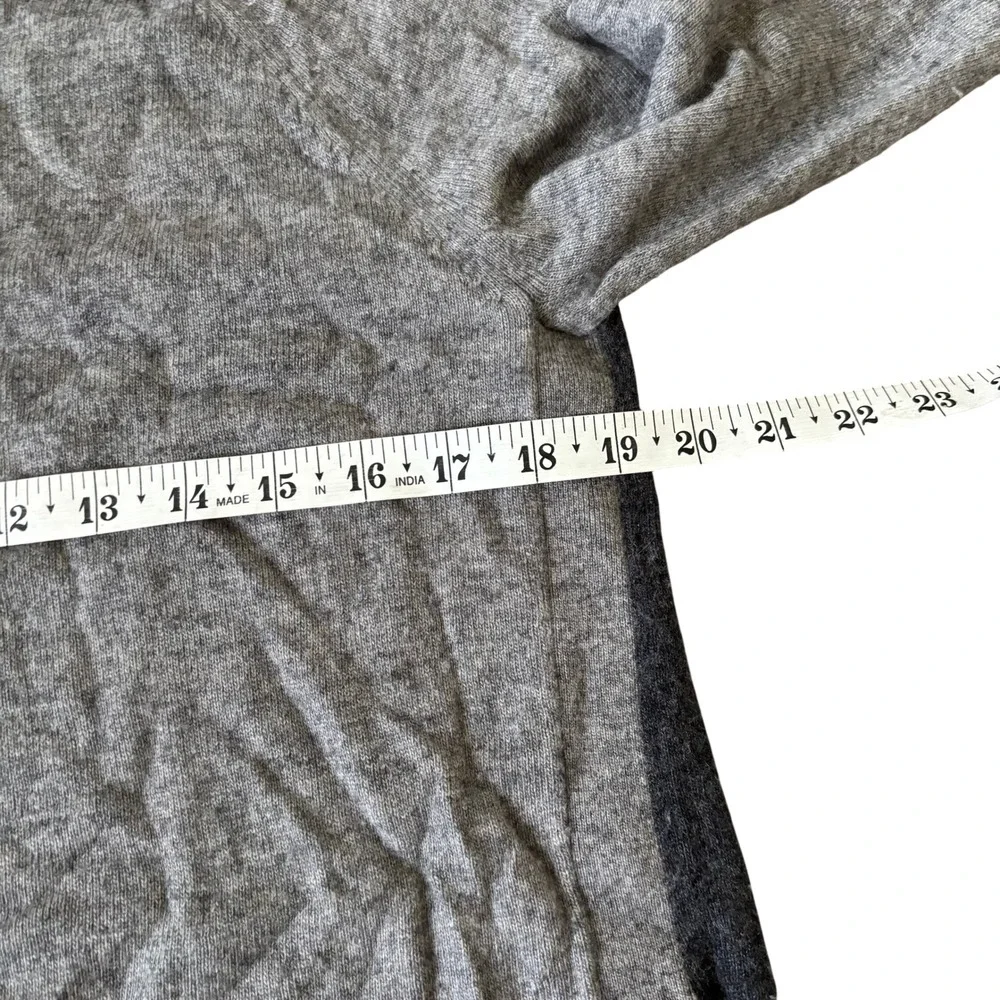 J. Crew Wool Blend‎ Sweater Sz M Gray Black Elbow Patches Two Tone Side Button